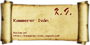Kammerer Iván névjegykártya